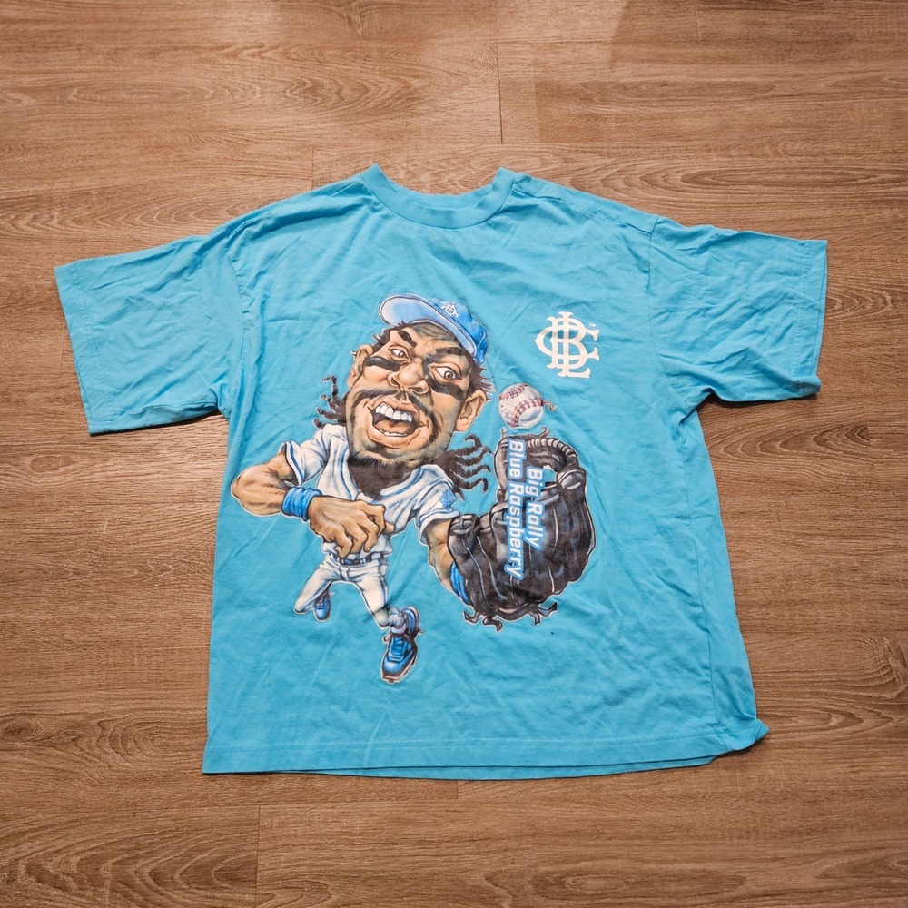 Big League Chew Men's Medium Bubble Gum Candy Licensed Shirt Blue Relaxed Fit